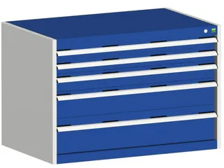 ladekast HxBxD 700x1050x650mm 5laden RAL7035 front RAL5010 - 1