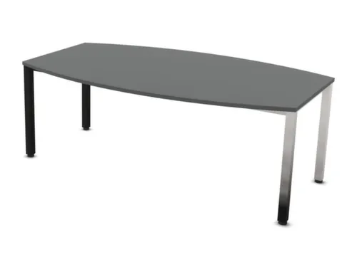 vergadertafel,HxBxD 740x2000x1200mm,vatvormig,MS-donkergrijs