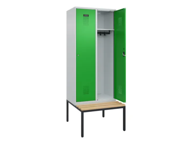locker met bank,HxBxD 2120x800x815mm,2vak,vak B 400mm,cilinderslot