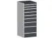 ladekast HxBxD 1600x650x650mm 9laden RAL7035 front RAL7016