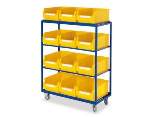 Bijzet- En Verzamelwagen 200kg 1315x700x485mm 4 Etages Recht