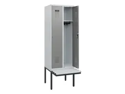 locker met bank,HxBxD 1950x600x815mm,2vak,vak B 300mm,cilinderslot