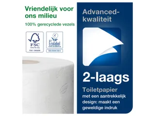Toiletpapier Tork T2 120280 Advanced 2-laags 170m Mini Jumbo - 6