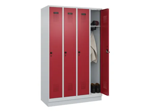 locker,HxBxD 1950x1200x500mm,4vak,vak B 300mm,draaigrendel,sokkel