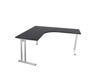 bureau in vrije vorm,HxBxD 740x1600x1600mm,vrije vorm,CC-zwart - 1