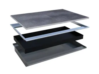 ophangbak,opvangvol. 173l,HxBxD 165x1765x1265/915mm,m. PE-element - 2