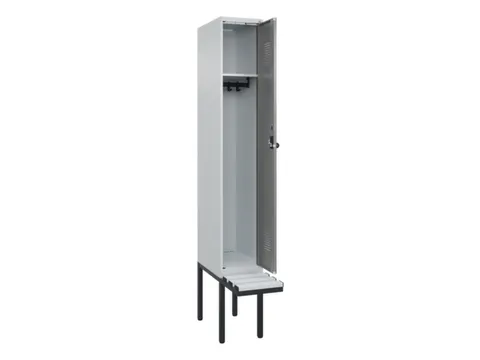 locker met bank,HxBxD 2120x300x815mm,1vak,vak B 300mm,draaigrendel