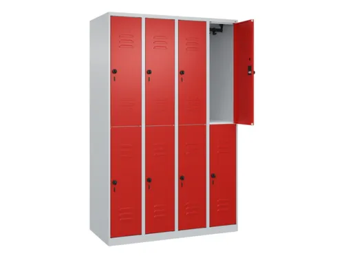 dubbeldekse locker,HxBxD 1850x1200x500mm,4x2vak.,vak B 300mm