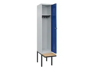 locker met bank,HxBxD 2120x400x815mm,1vak,vak B 400mm,draaigrendel - 2