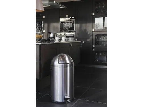 Afvalbak Kickcan metalen binnenbak 33 liter mat RVS