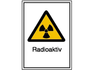 waarschuwings-combibord,v. binnen/buiten,Radioactief,aluminium gemerkt - 1