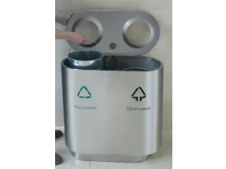 Recycling Afvalbak Indoor 82 Liter mat RVS - 2