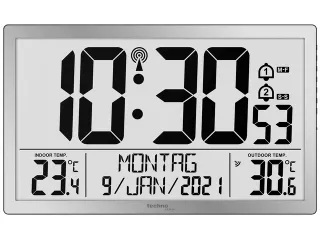 Digitale wandklok Technoline WS 8113 373x228x30mm zwart met 1 buitense - 3