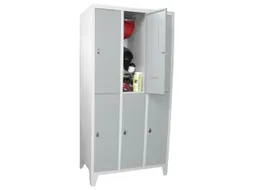 lockerkast,HxBxD 1850x900x500mm,3x2vakken,RAL7035,front RAL6011