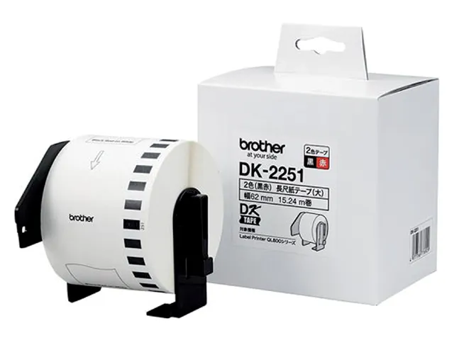 Etiket Brother DK-22251 62mm 15-meter zwart/rood
