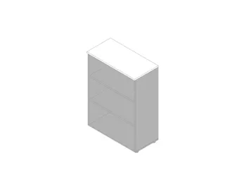 kantoorstelling HxBxD 1232x900x450mm 3 OH 2xhouten vloer aluminium wit - 1