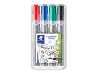 Viltstift Staedtler 356 voor flipover rond 2mm 4 stuks assorti - 7