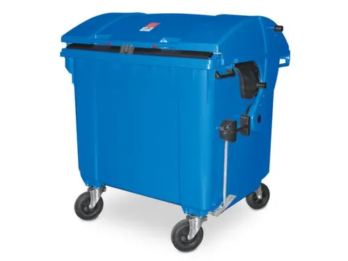 Vuilcontainers,1100l,romp HDPE blauw,HxBxD 1460x1370x1210mm