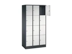 lockerkast,RAL 7021/RAL 7035,HxBxD 1950x920x500mm,3x4vakken,cil.-slot