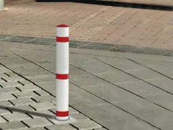 Signaleringspaal Kunststof H 1160Mm Uitneembaar Met Bodemhuls Rood/wit
