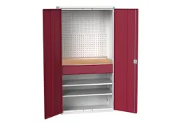 Systeemkast 2000x1050x550mm 2xlegbord 1lade RAL7035+RAL3004