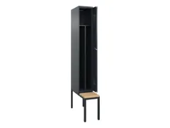 locker met bank,voor scheiding van kleding,HxBxD 2120x300x815mm,1vak