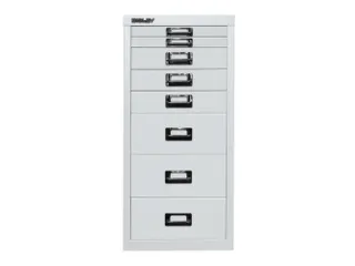 kantoor-ladekast HxBxD 590x279x380mm 8 laden romp verkeerswit staal - 1