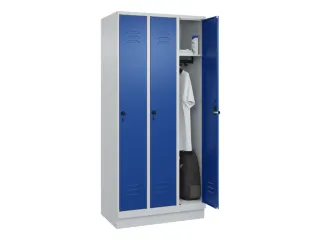 locker,HxBxD 1950x900x500mm,3vak,vak B 300mm,draaigrendel,sokkel - 3