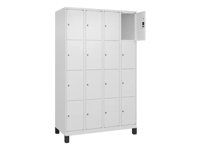 lockerkast,HxBxD 1950x1200x500mm,4x4vakken,vak B 300mm,cil.-slot
