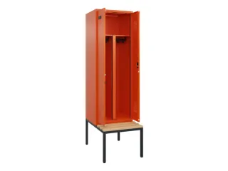 PBM-locker met bank,HxBxD 2120x600x815mm,2vak,vak B 300mm - 1