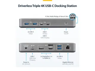 StarTech USB-C Docking Station 2x DP HDMI 4K60 100W PD - 2