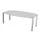 vergadertafel HxBxD 74x200x120cm vatvormig MP-lichtgrijs Alu 4voeten