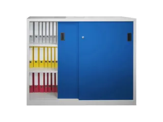 schuifdeurkast,HxBxD 1200x1500x600mm,RAL7035,front RAL5010 - 2