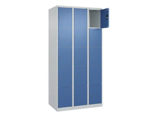 lockerkast,HxBxD 1850x900x500mm,3x5vakken,vak B 300mm,cil.-slot