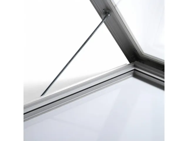 Vitrinekast mededelingenbord Outdoor 12xA4 met gasveer Zilver