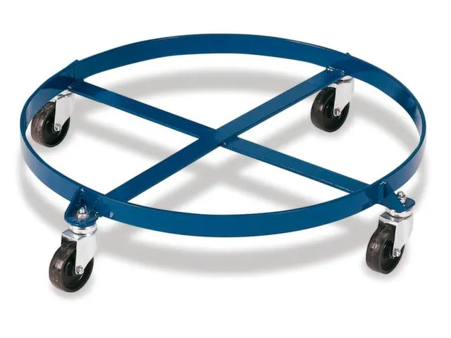 Vatenroller V. 200-l-vat Laadvlak 610mm Open 4 Zwenkwieltjes/2 Remmen