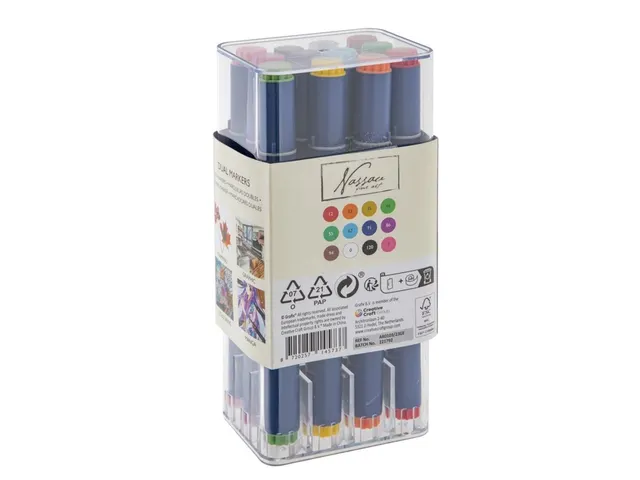 Marqueur à alcool Nassau Arts pointe duo set 12 couleurs
