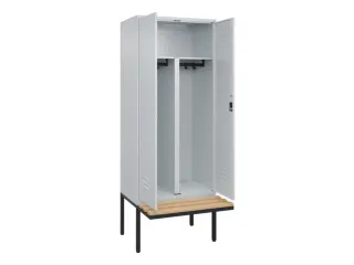PBM-locker met bank,HxBxD 2120x800x815mm,2vak,vak B 400mm,cil.-slot - 2