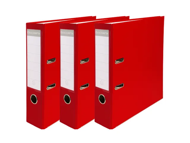 Pak 3 Ordners PP/pap A4 80mm rood