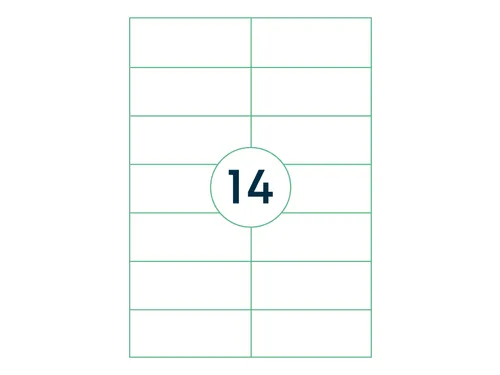 Etiketten Zelfklevend Wit 14 op A4 105x42.4mm 1000 Vel