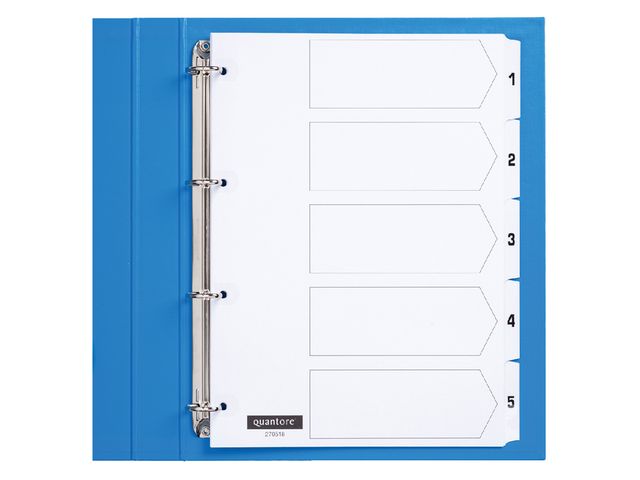 Tabbladen Quantore A4 4-gaats 1-5 genummerd wit karton | TabbladenShop.nl