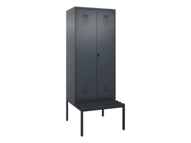 locker met bank,voor scheiding van kleding,HxBxD 2120x800x815mm,2vak