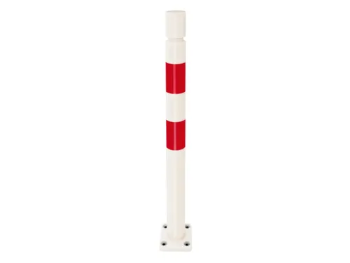 aanrijdbeveiliging paal,HxØ 1000x80mm,geeft mee,TPU,wit/rood
