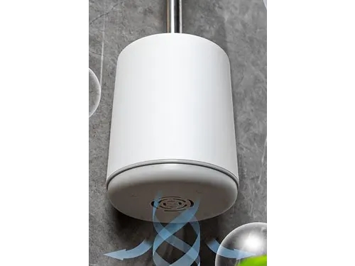 Kunststof toiletborstel wit met ronde voet en wandfunctie