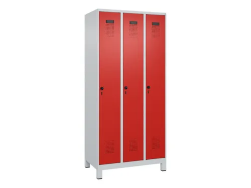 locker,HxBxD 1950x900x500mm,3vak,vak B 300mm,draaigrendel,voeten