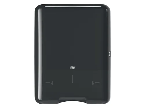 Tork 553008 H3 C-vouw en Z-vouw Handdoek Dispenser Elevation Zwart