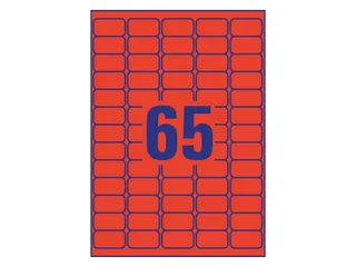 Gekleurde Etiketten Avery Zweckform 38.1x21.2mm Rood 1300 stuks - 3