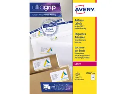 adresetiket Avery QuickPeel 63,5x72 wit 100 vel 12 etiketten per vel