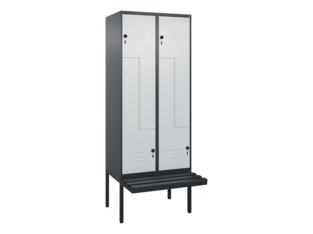 Z-garderobekast,HxBxD 2120x800x815mm,4vak,vak B 400mm,draaigrendel