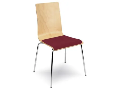 Houten Kuipstoel Zitschaal Beuken Stofbekleding Bordeaux 4 Stuks